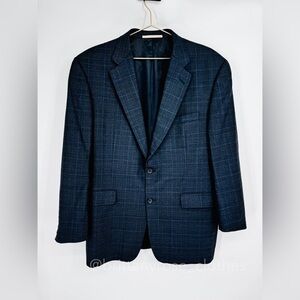 Burberry Navy Checkered Blazer